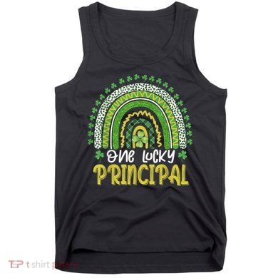 One Lucky Principal School Teacher St Patricks Day Rainbow Tank Top