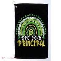 One Lucky Principal School Teacher St Patricks Day Rainbow Golf Towel thumb 0