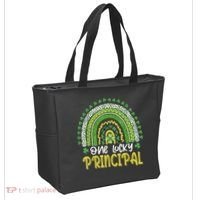 One Lucky Principal School Teacher St Patricks Day Rainbow Tote Bag thumb 2