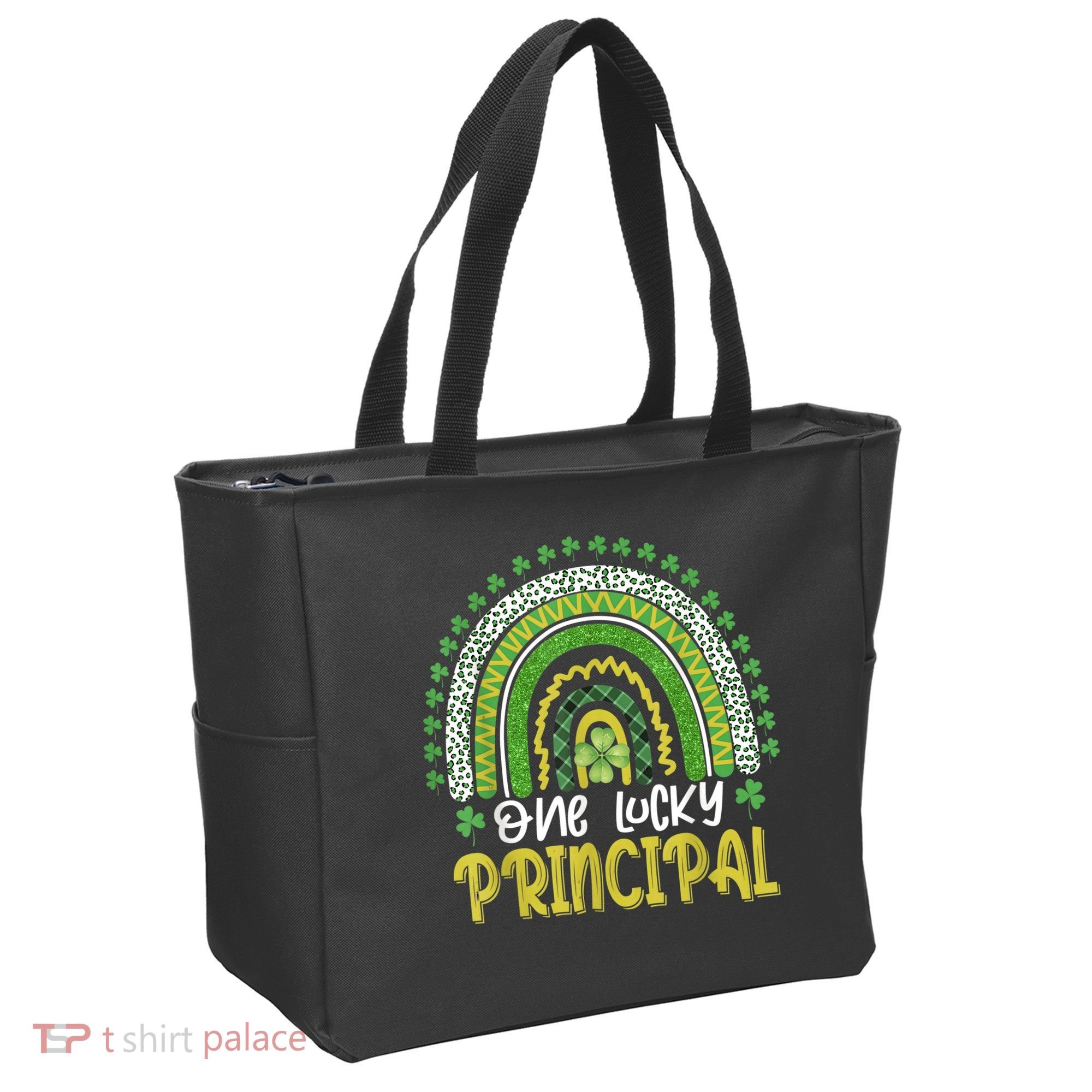 One Lucky Principal School Teacher St Patricks Day Rainbow Tote Bag