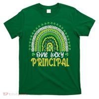 One Lucky Principal School Teacher St Patricks Day Rainbow T-Shirt thumb 0