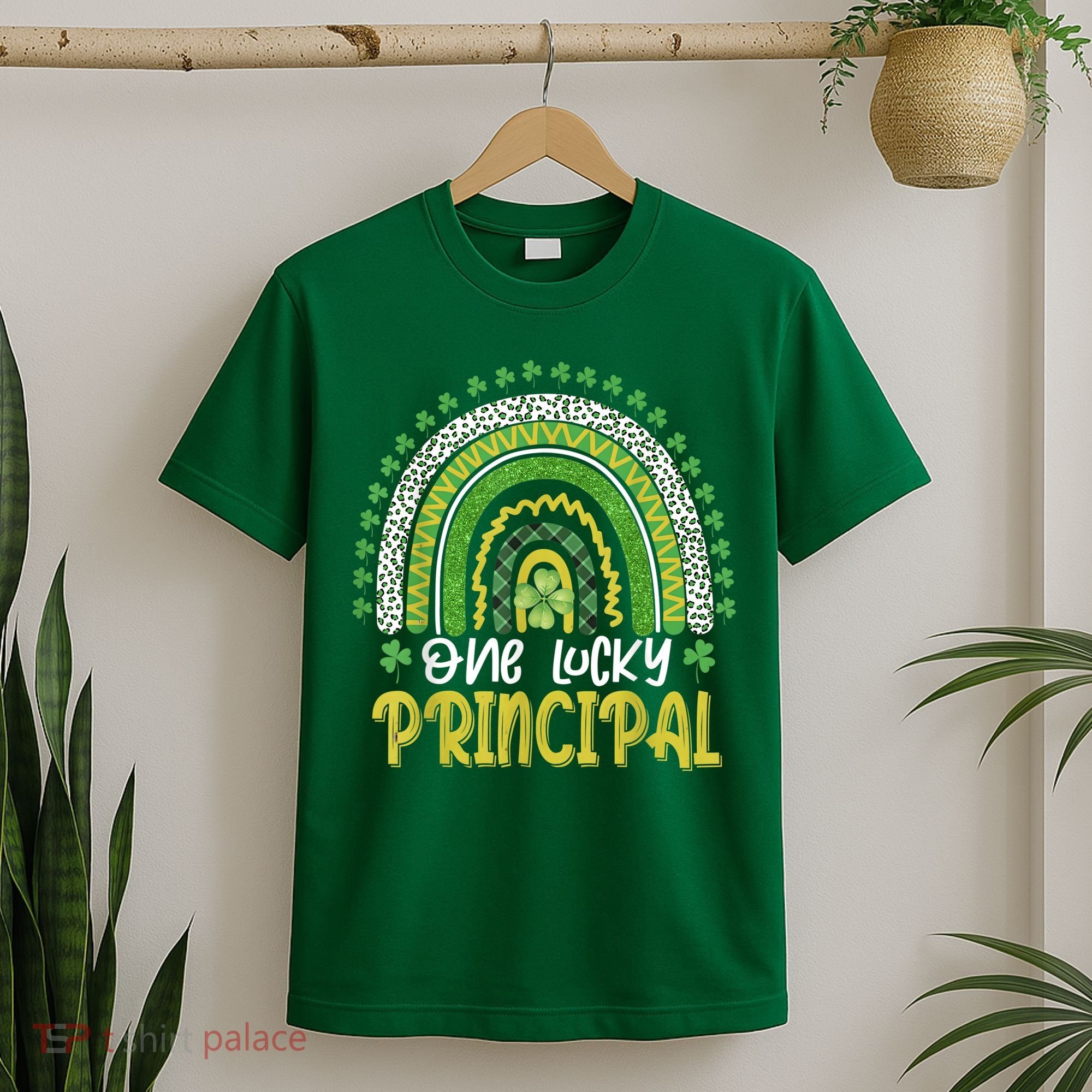 One Lucky Principal School Teacher St Patricks Day Rainbow T-Shirt