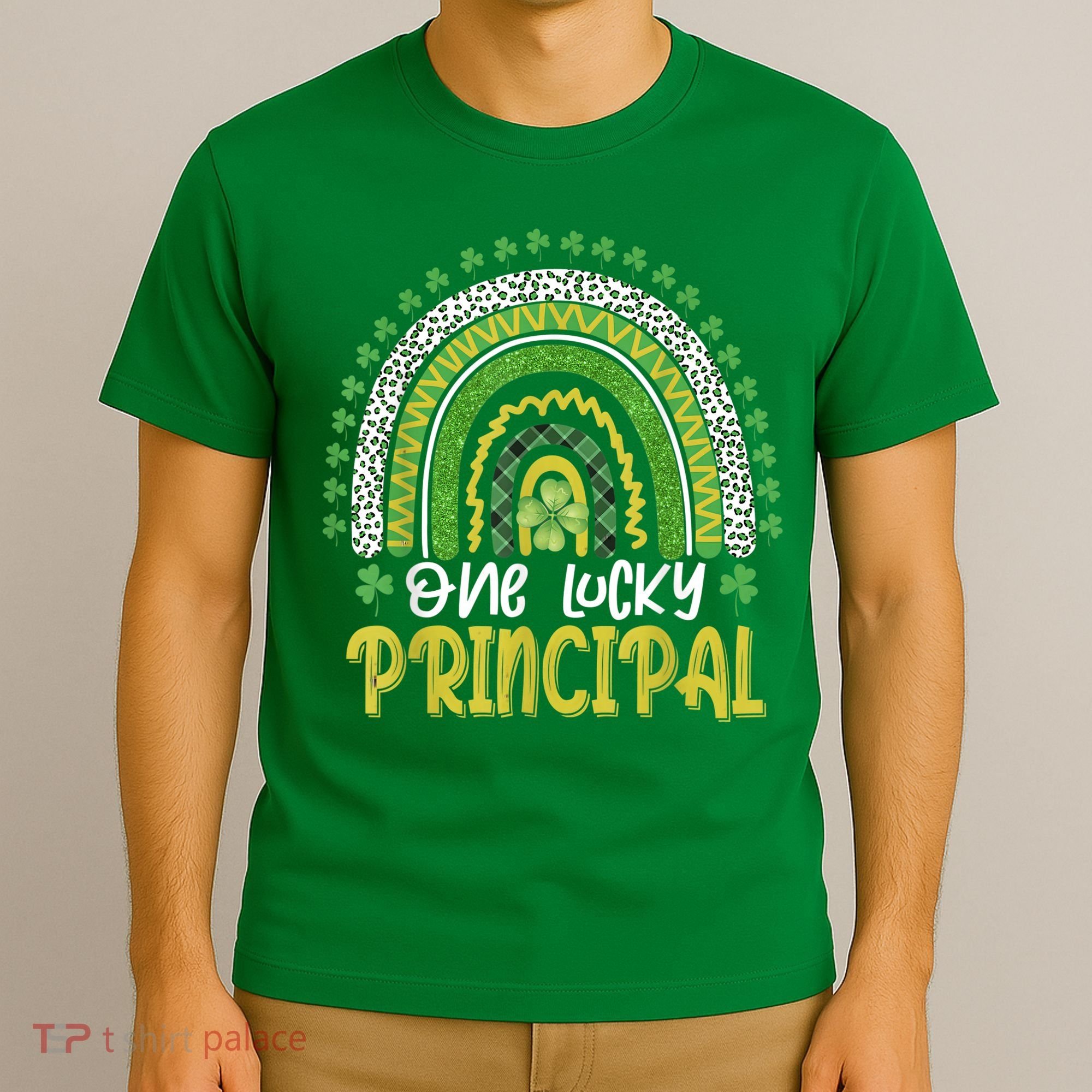 One Lucky Principal School Teacher St Patricks Day Rainbow T-Shirt
