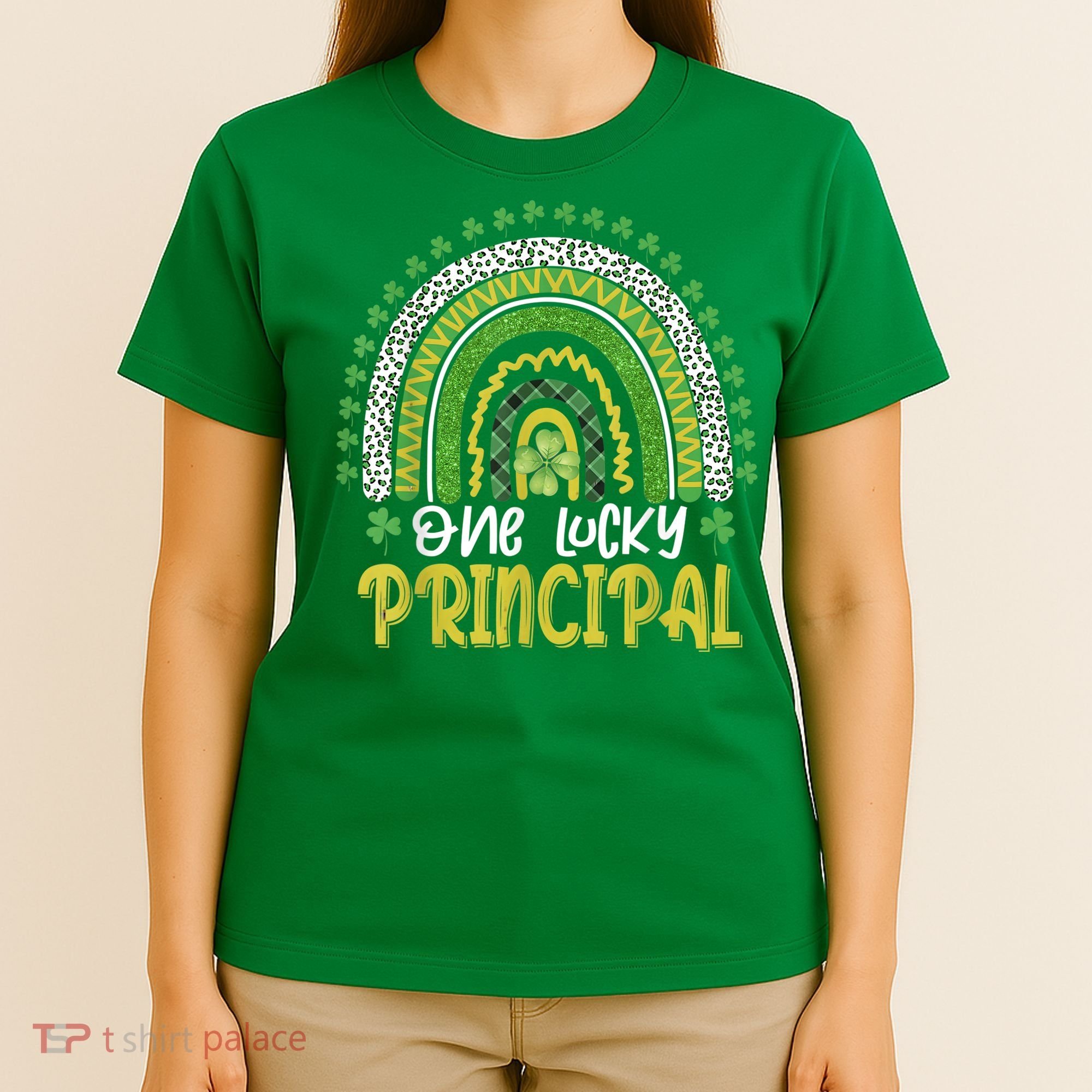 One Lucky Principal School Teacher St Patricks Day Rainbow T-Shirt