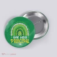 One Lucky Principal School Teacher St Patricks Day Rainbow Button thumb 0
