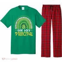 One Lucky Principal School Teacher St Patricks Day Rainbow Pajama Set thumb 0