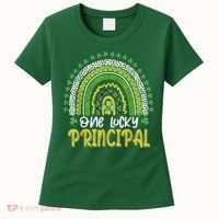 One Lucky Principal School Teacher St Patricks Day Rainbow Women's T-Shirt thumb 0