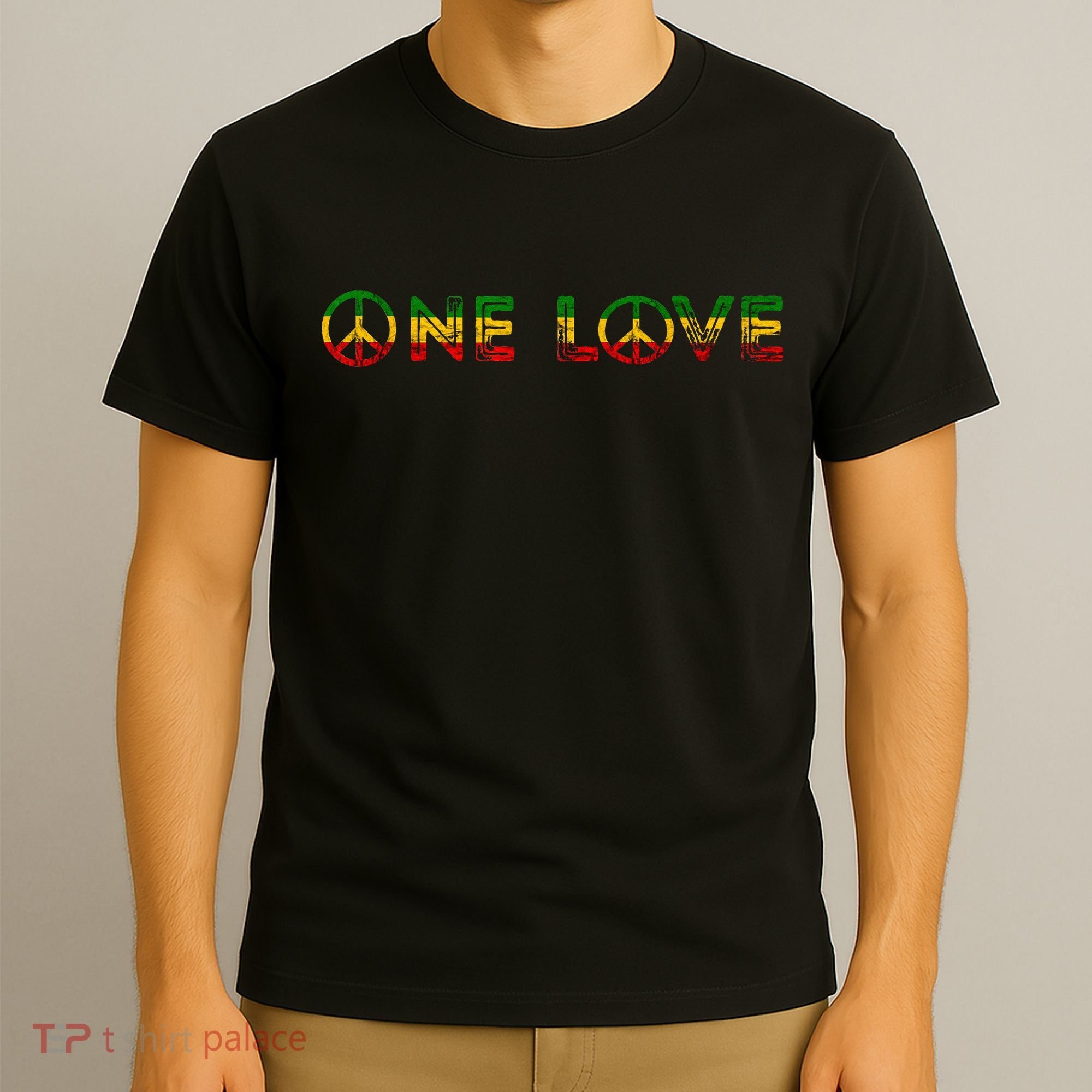 One Love Rasta Reggae Music Rastafarian Lover Jamaica Peace T-Shirt