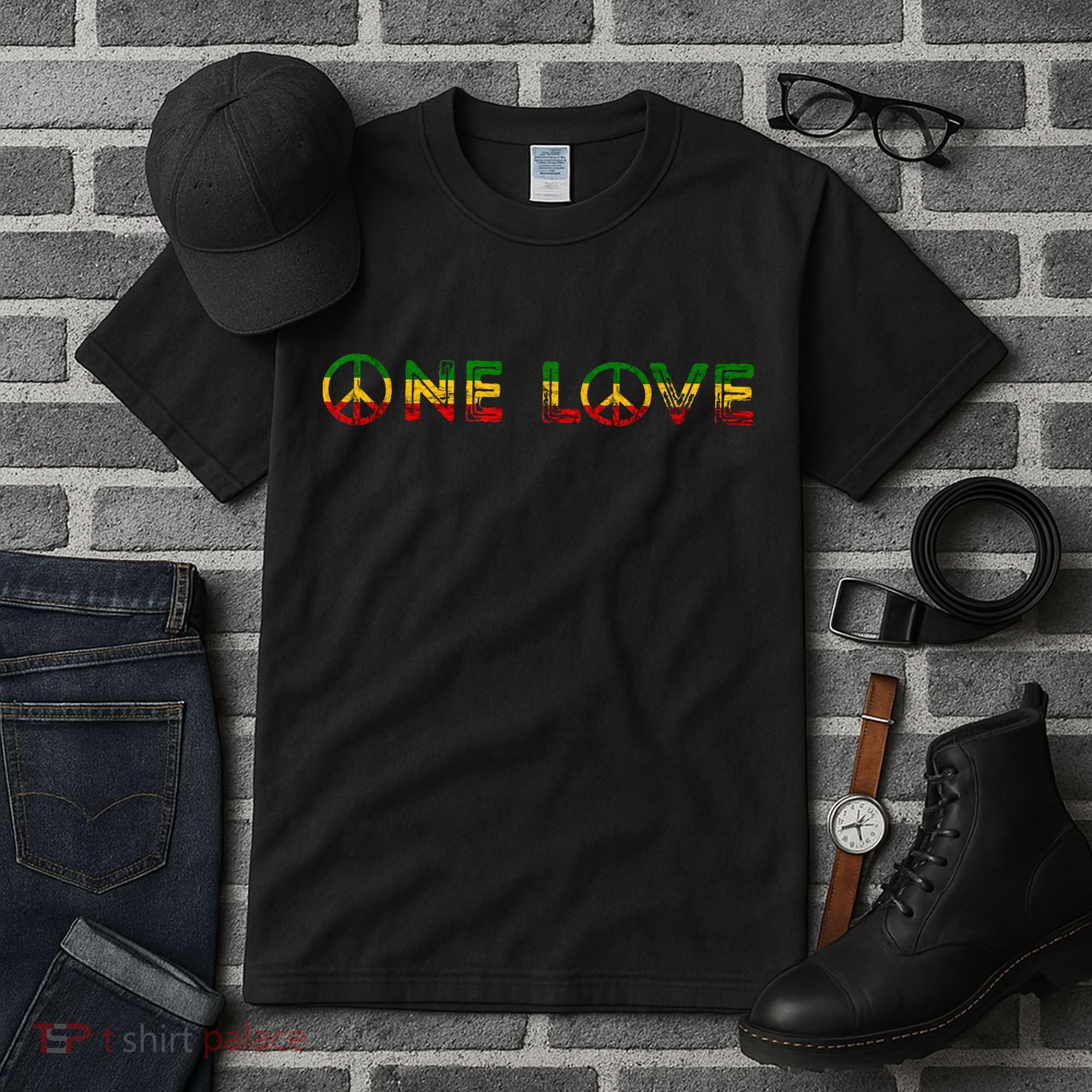 One Love Rasta Reggae Music Rastafarian Lover Jamaica Peace Tall T-Shirt