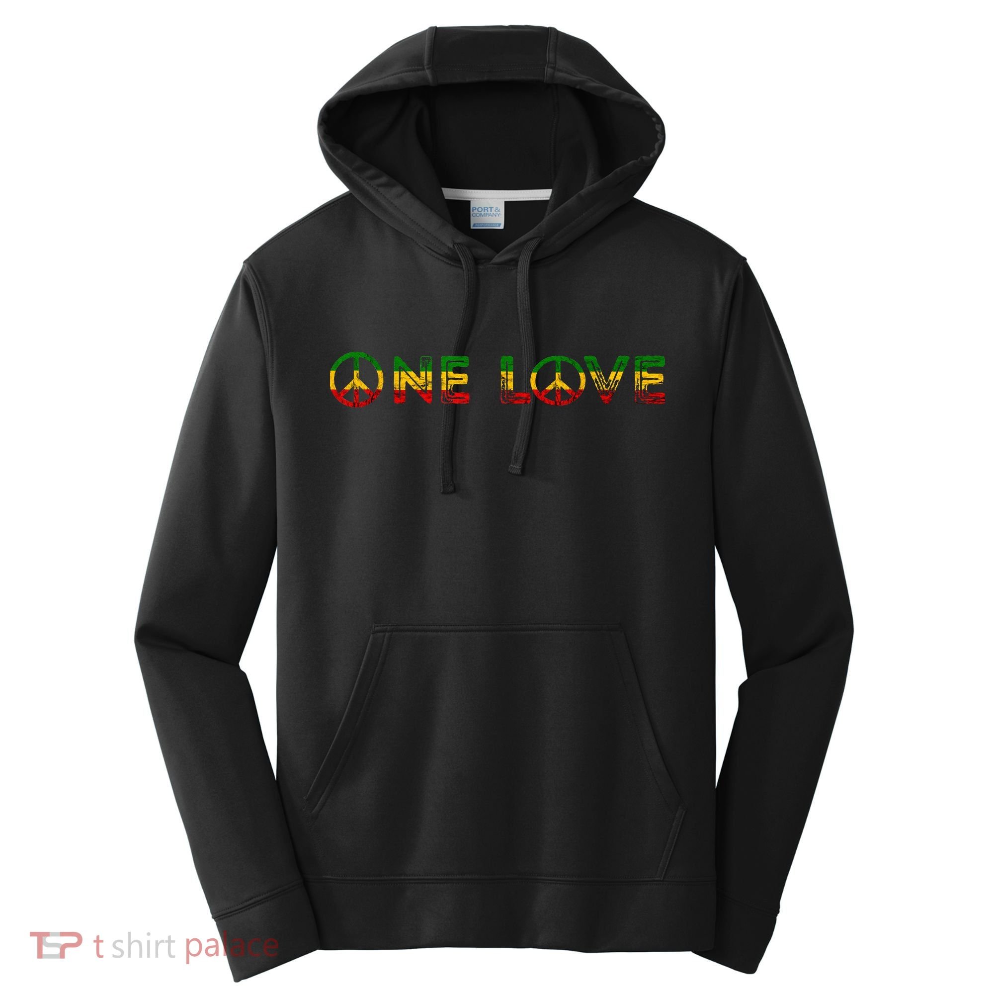 One Love Rasta Reggae Music Rastafarian Lover Jamaica Peace Performance Fleece Hoodie