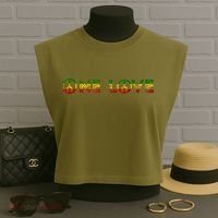 One Love Rasta Reggae Music Rastafarian Lover Jamaica Peace Garment-Dyed Women's Muscle Tee thumb 3