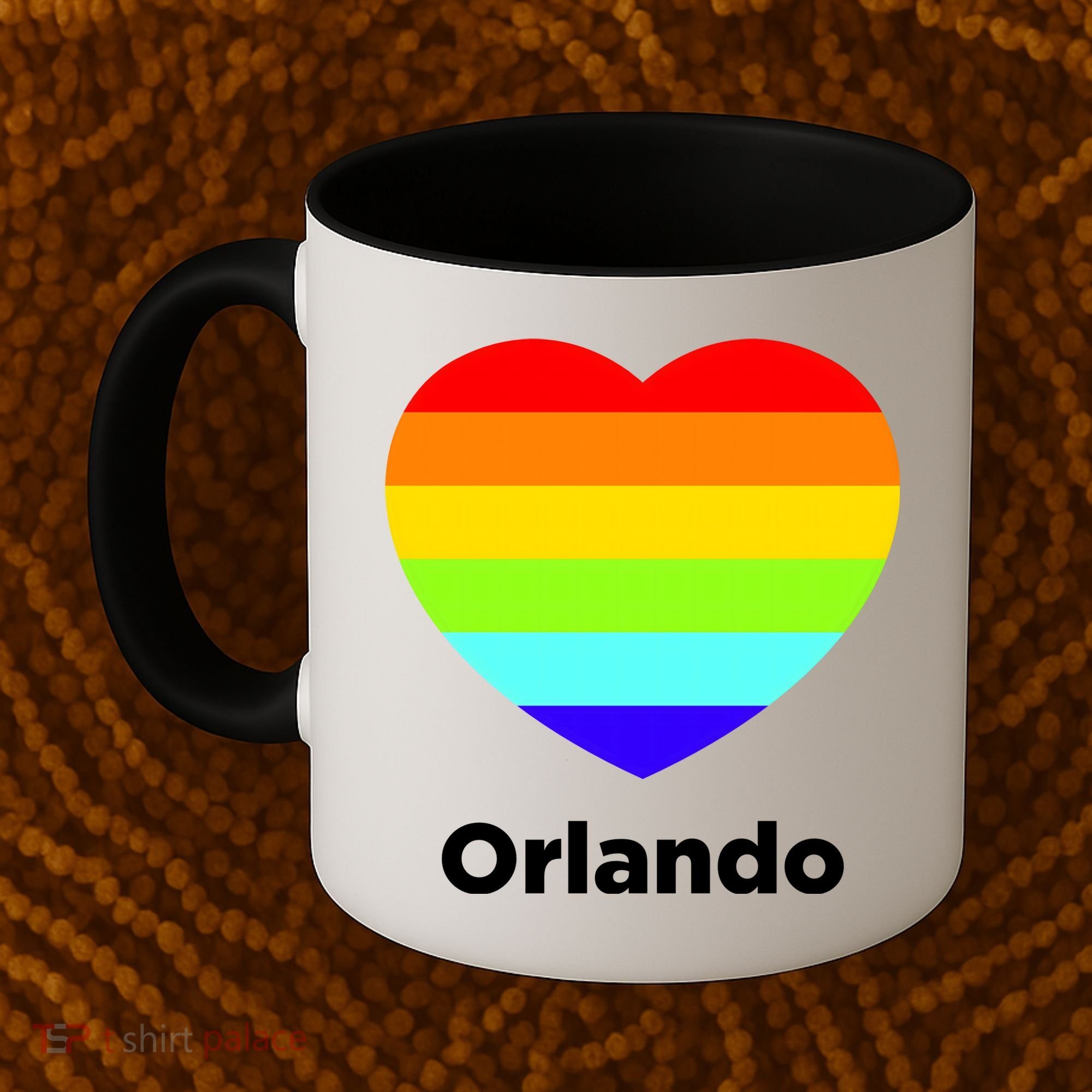 Orlando Love Rainbow Heart Coffee Mug