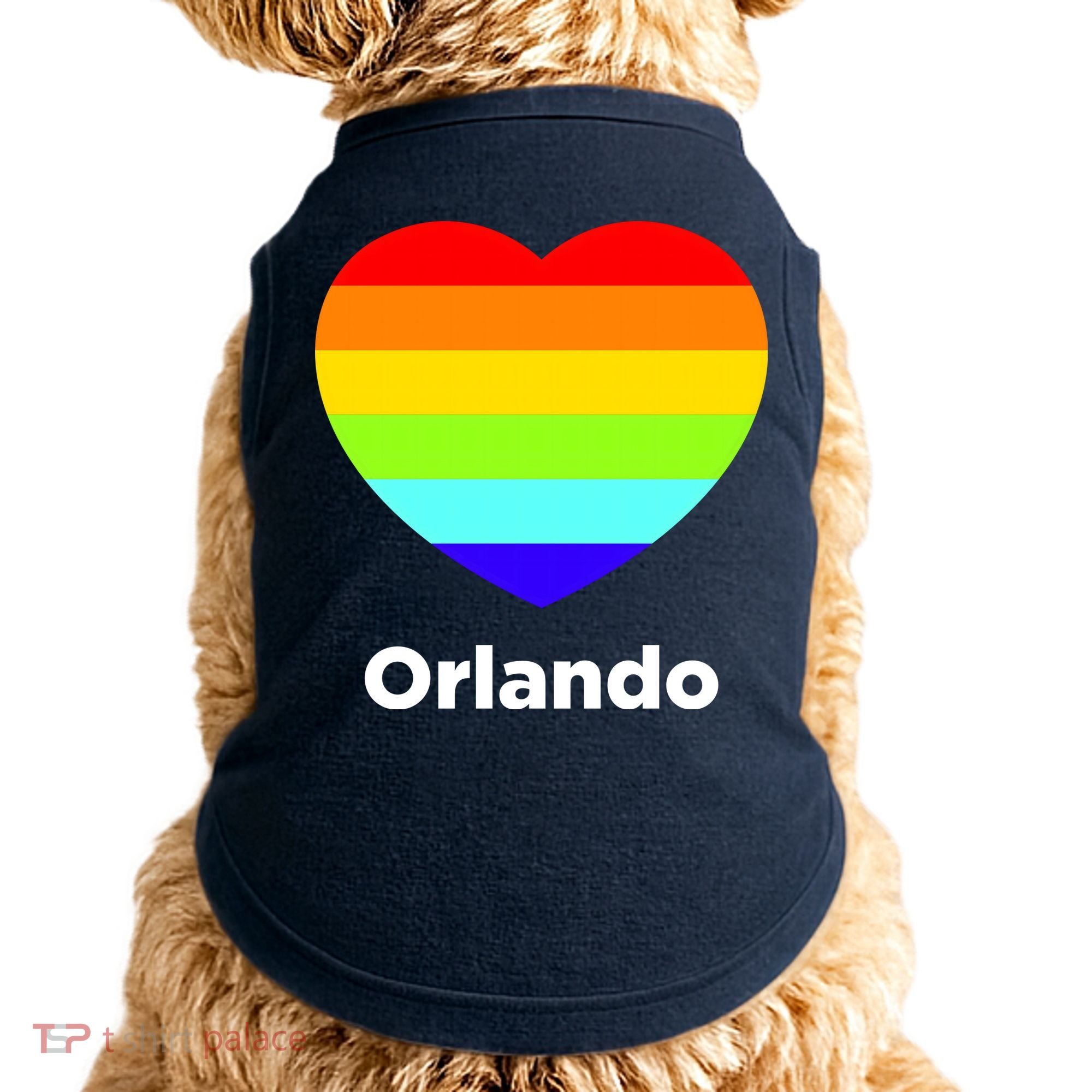 Orlando Love Rainbow Heart Doggie Tank