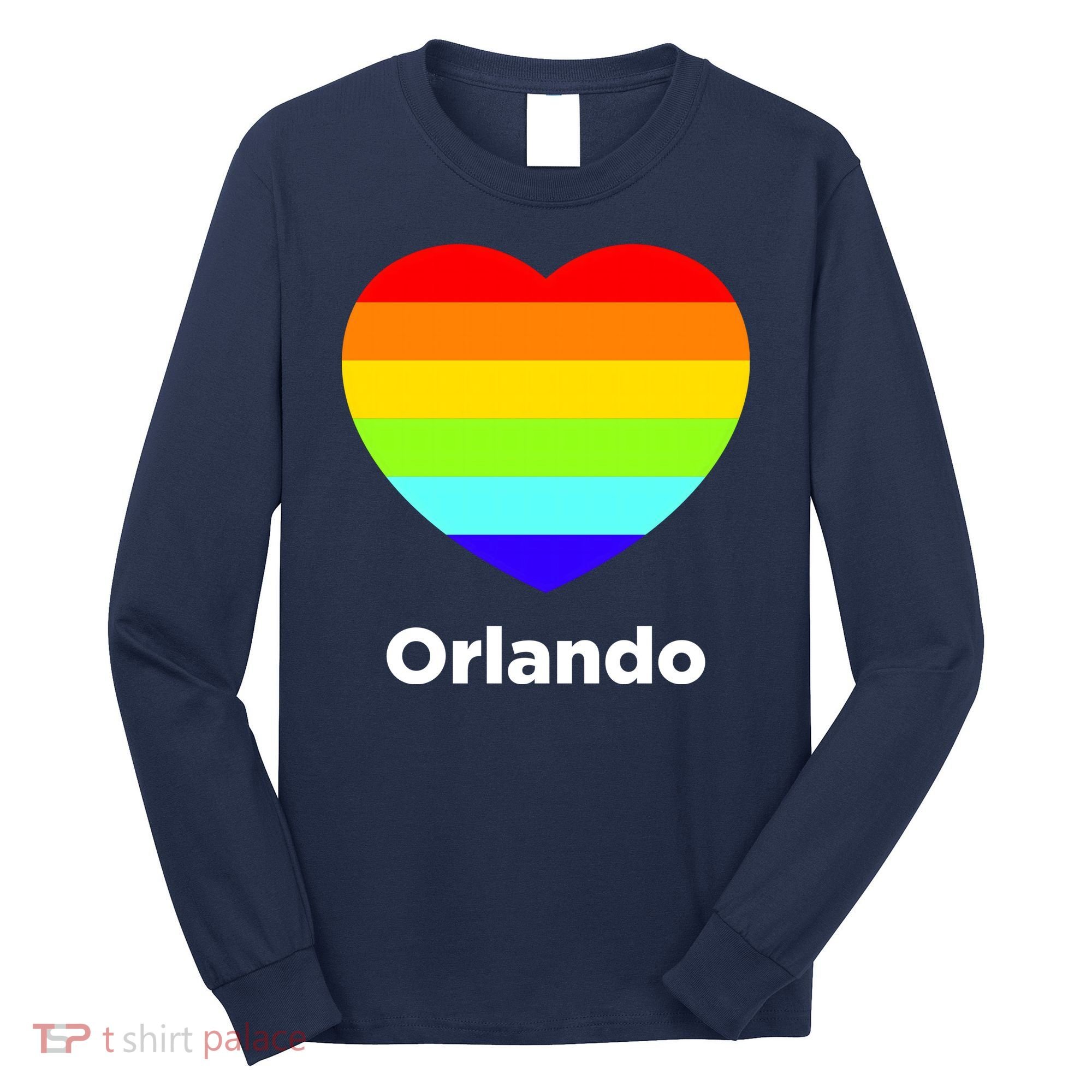 Orlando Love Rainbow Heart Long Sleeve Shirt