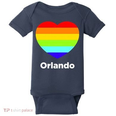 Orlando Love Rainbow Heart Baby Bodysuit