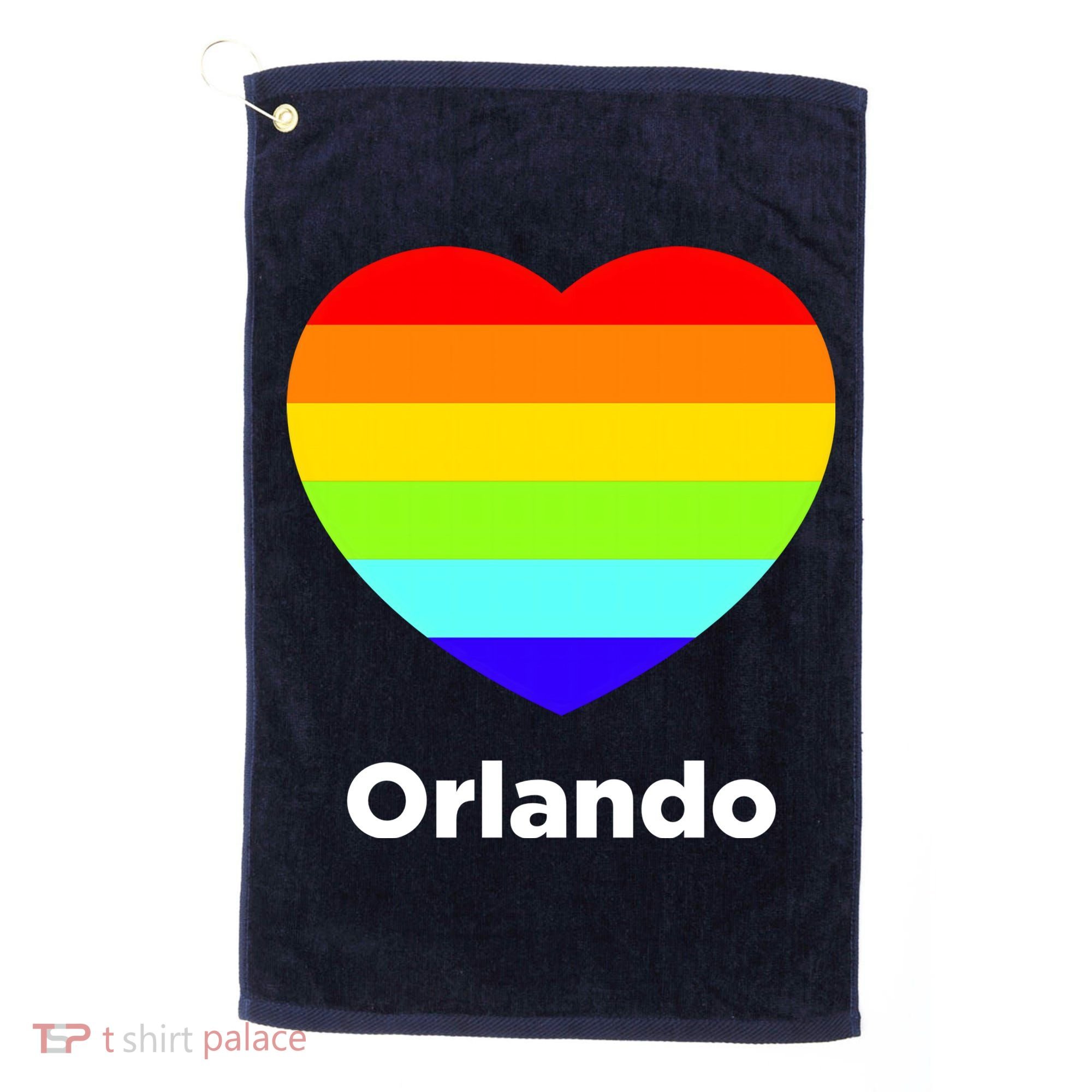 Orlando Love Rainbow Heart Golf Towel