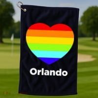 Orlando Love Rainbow Heart Golf Towel thumb 1