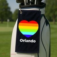 Orlando Love Rainbow Heart Golf Towel thumb 2