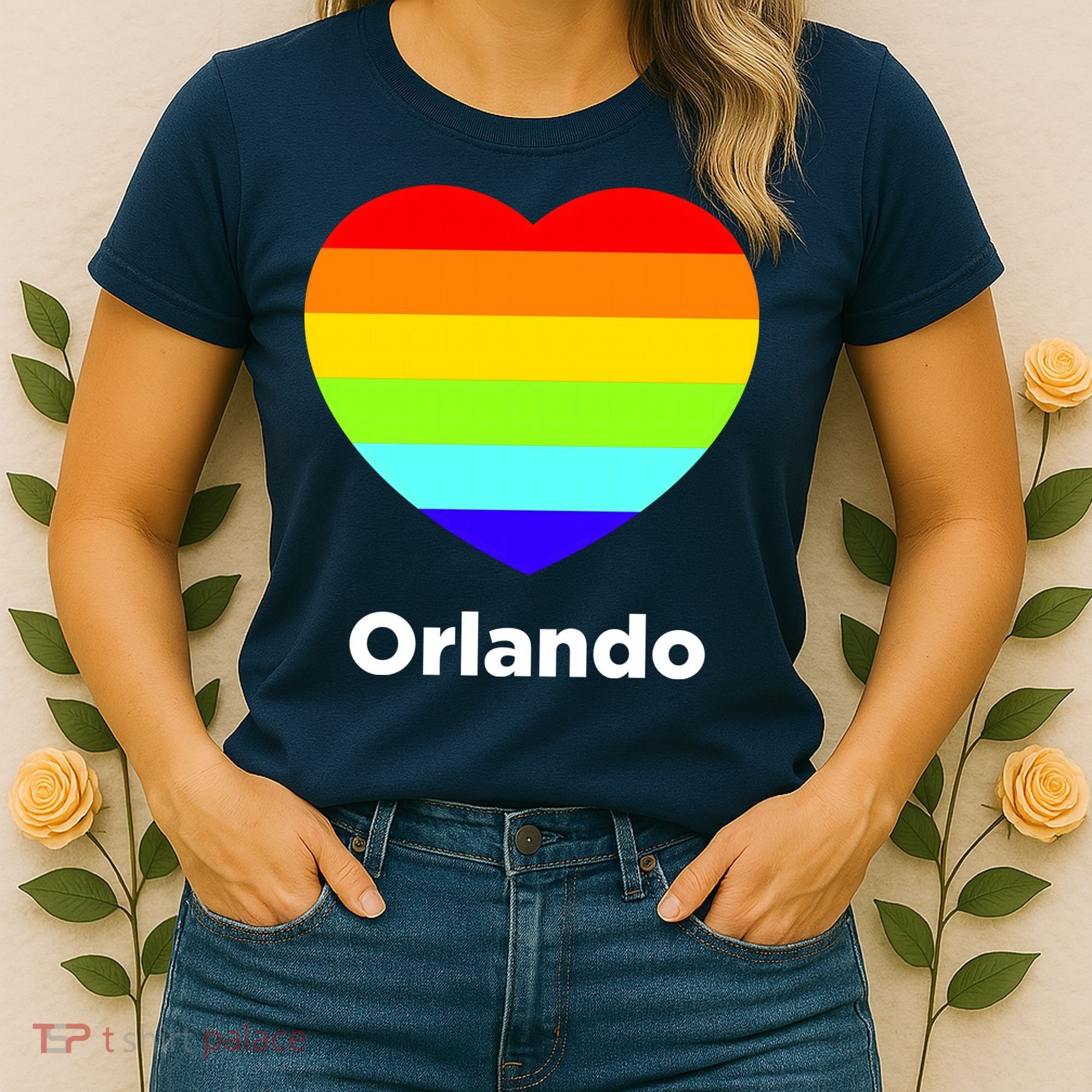 Orlando Love Rainbow Heart Women's T-Shirt