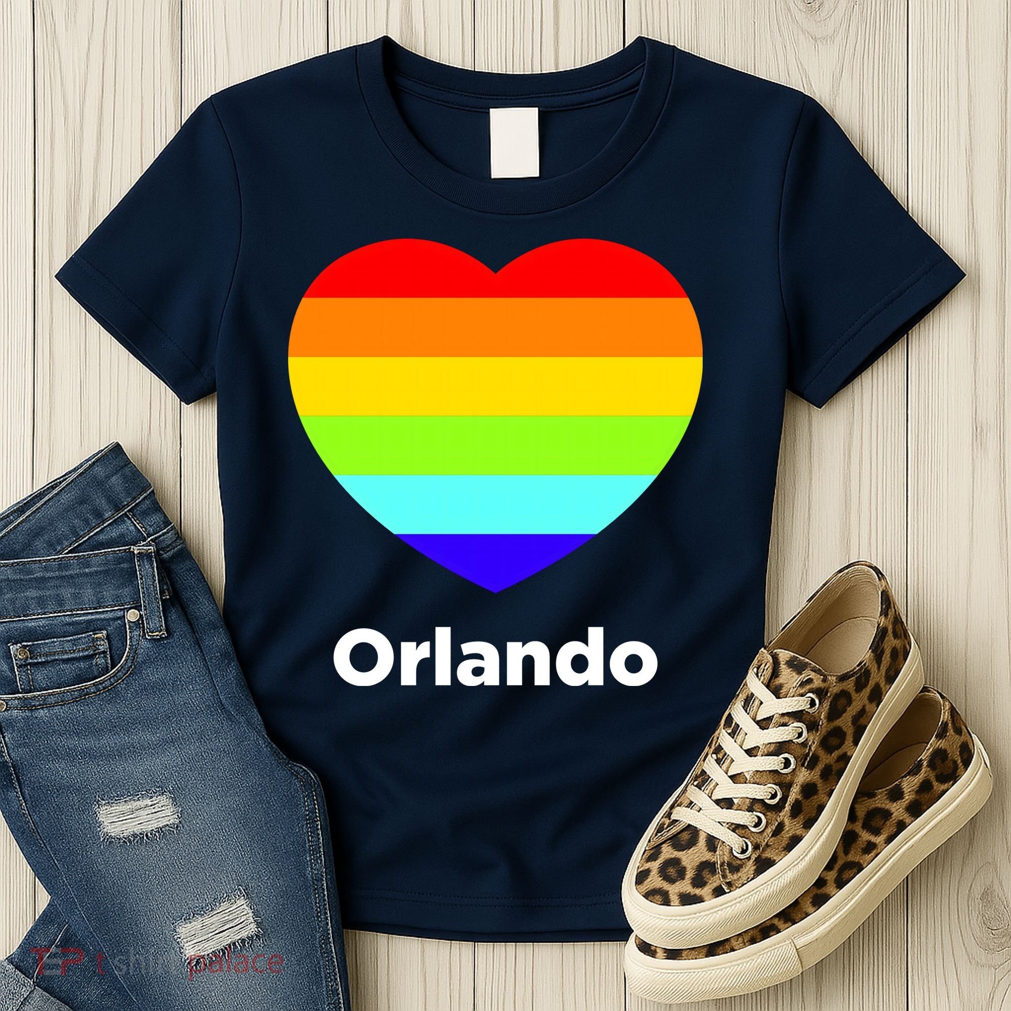 Orlando Love Rainbow Heart Women's T-Shirt