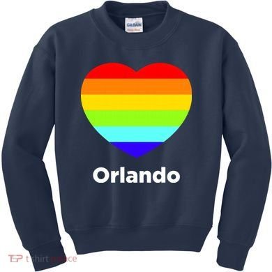 Orlando Love Rainbow Heart Kids Sweatshirt