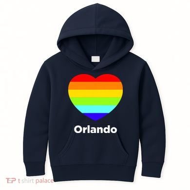 Orlando Love Rainbow Heart Kids Hoodie