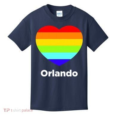 Orlando Love Rainbow Heart Kids T-Shirt