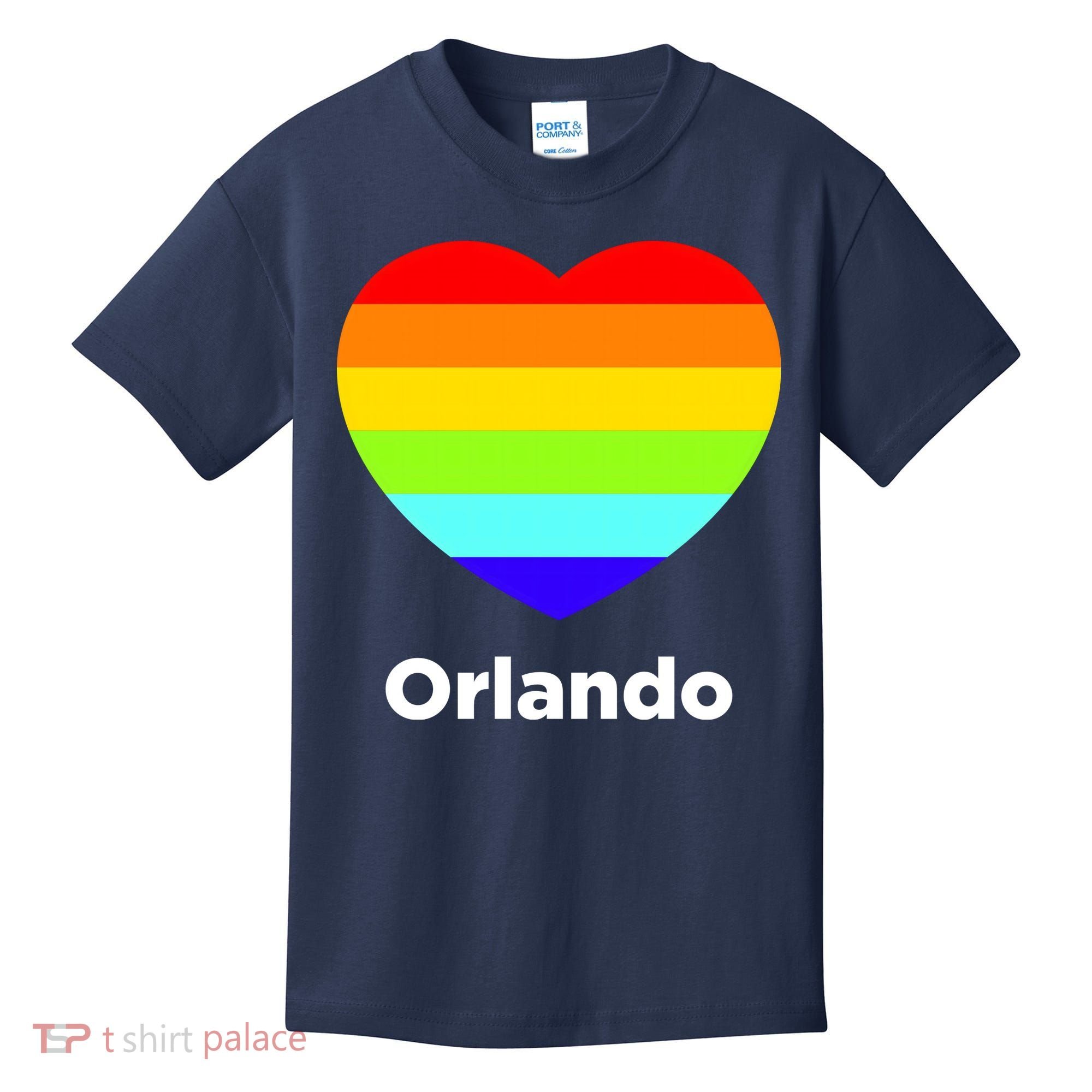 Orlando Love Rainbow Heart Kids T-Shirt