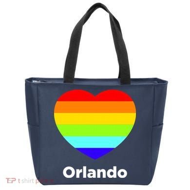 Orlando Love Rainbow Heart Tote Bag