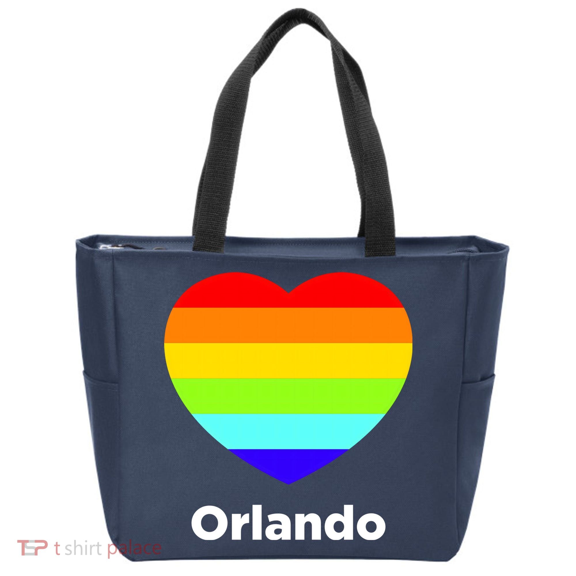 Orlando Love Rainbow Heart Tote Bag