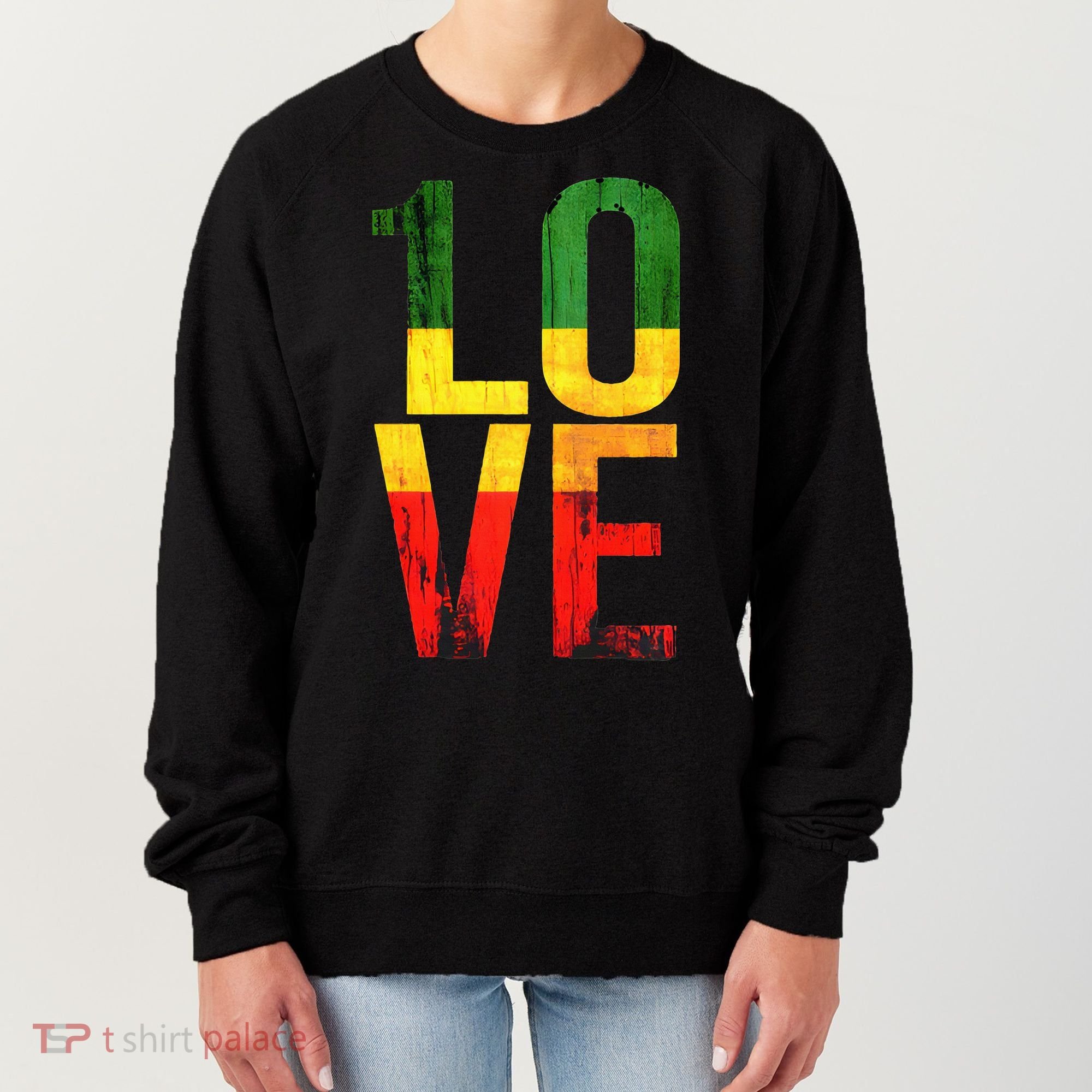 One Love Reggae Love Retro Reggae Casual Women's Sweatshirt
