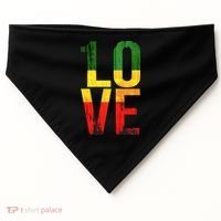 One Love Reggae Love Retro Reggae Casual USA-Made Doggie Bandana thumb 0