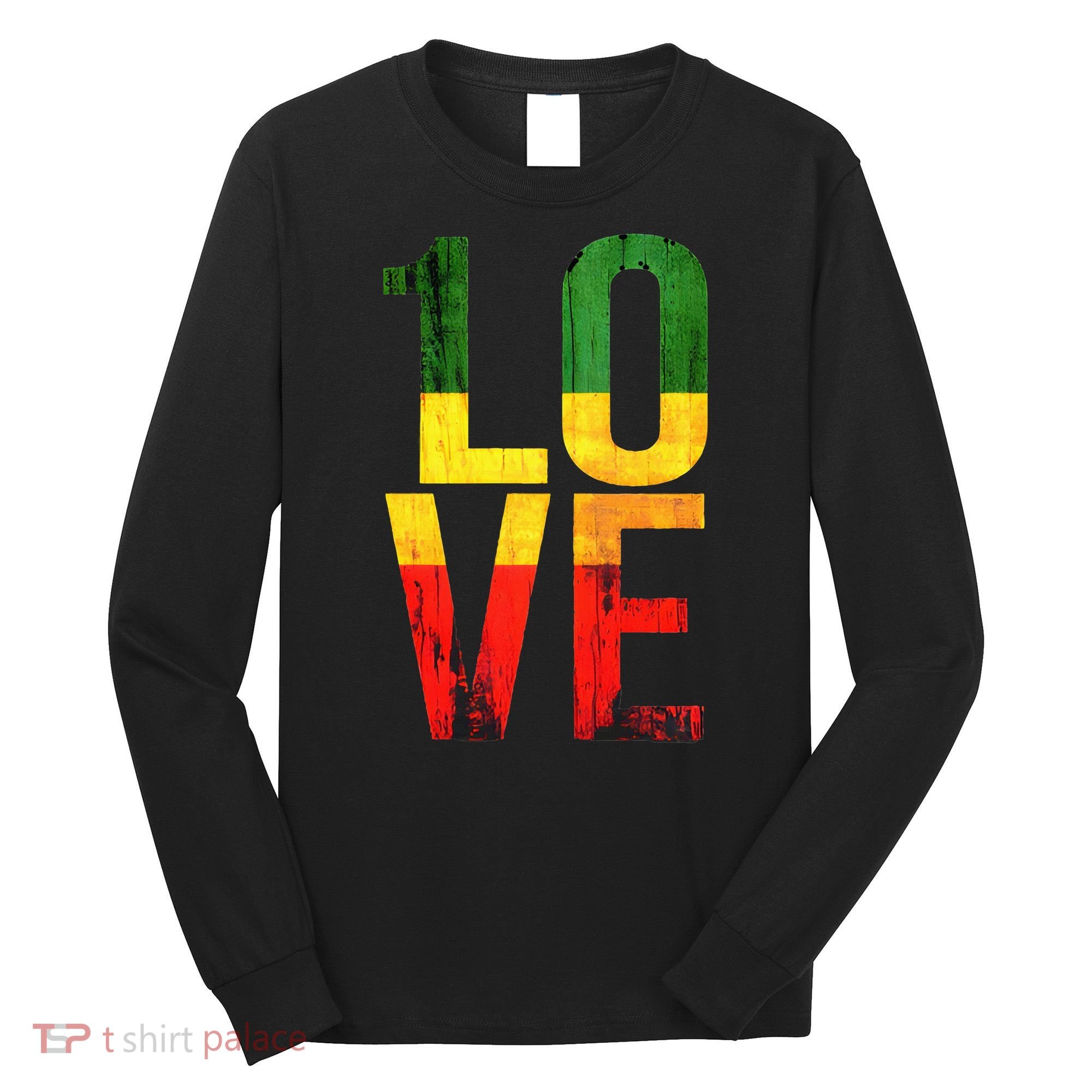 One Love Reggae Love Retro Reggae Casual Long Sleeve Shirt