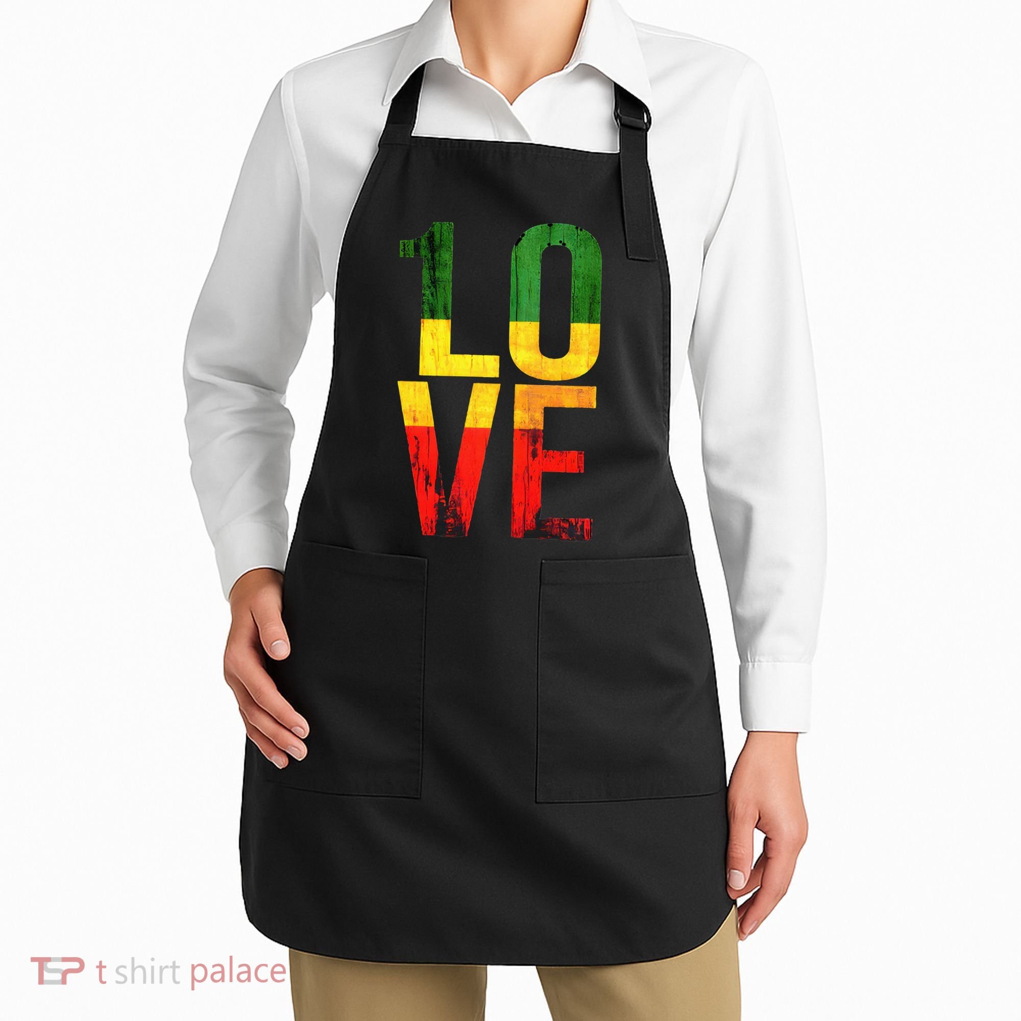 One Love Reggae Love Retro Reggae Casual Apron