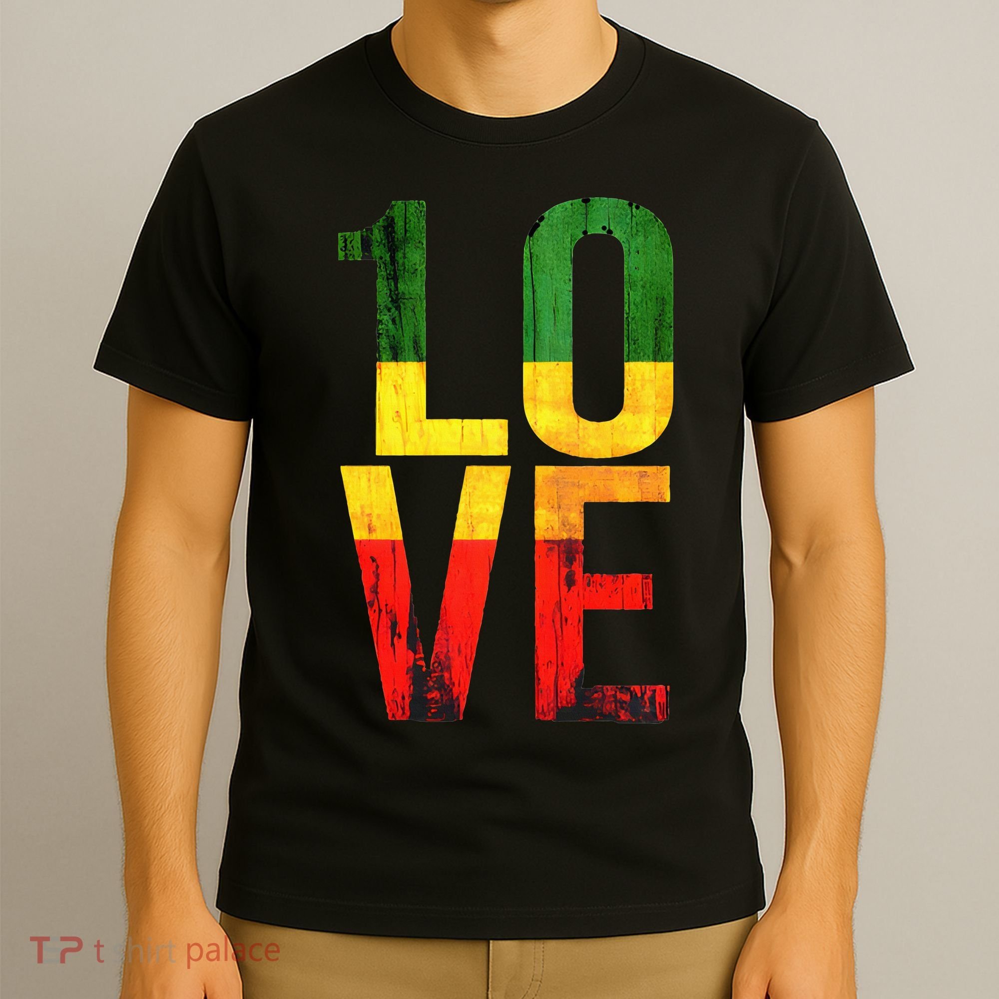 One Love Reggae Love Retro Reggae Casual T-Shirt