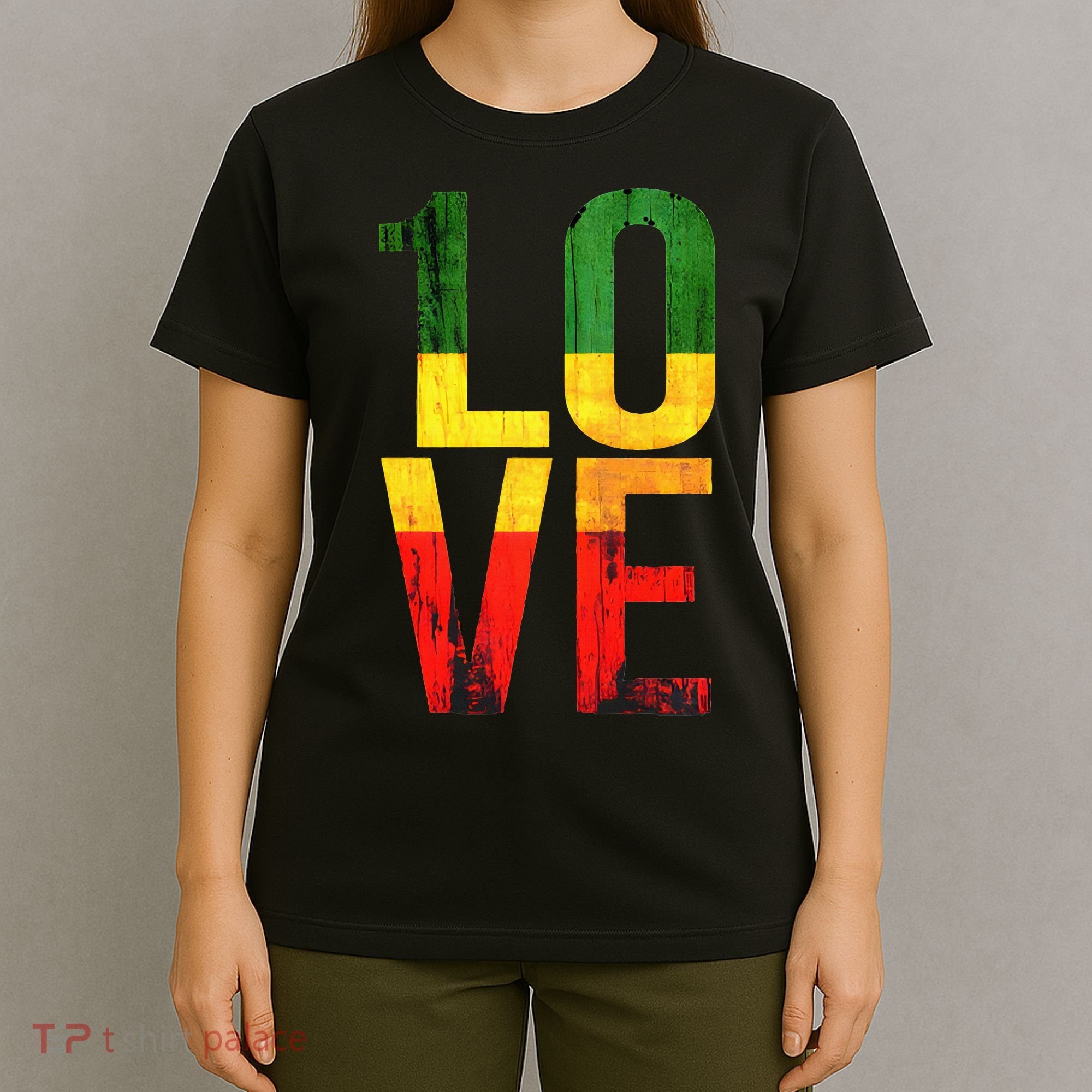 One Love Reggae Love Retro Reggae Casual T-Shirt