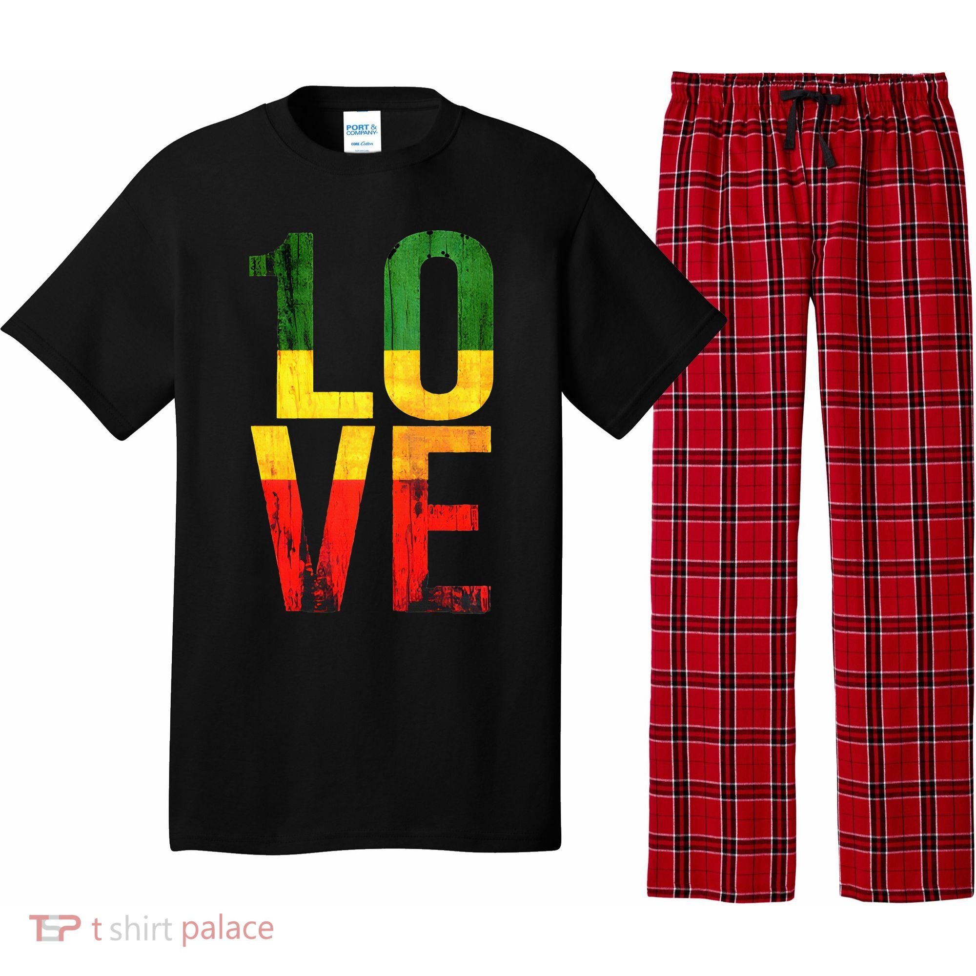 One Love Reggae Love Retro Reggae Casual Pajama Set
