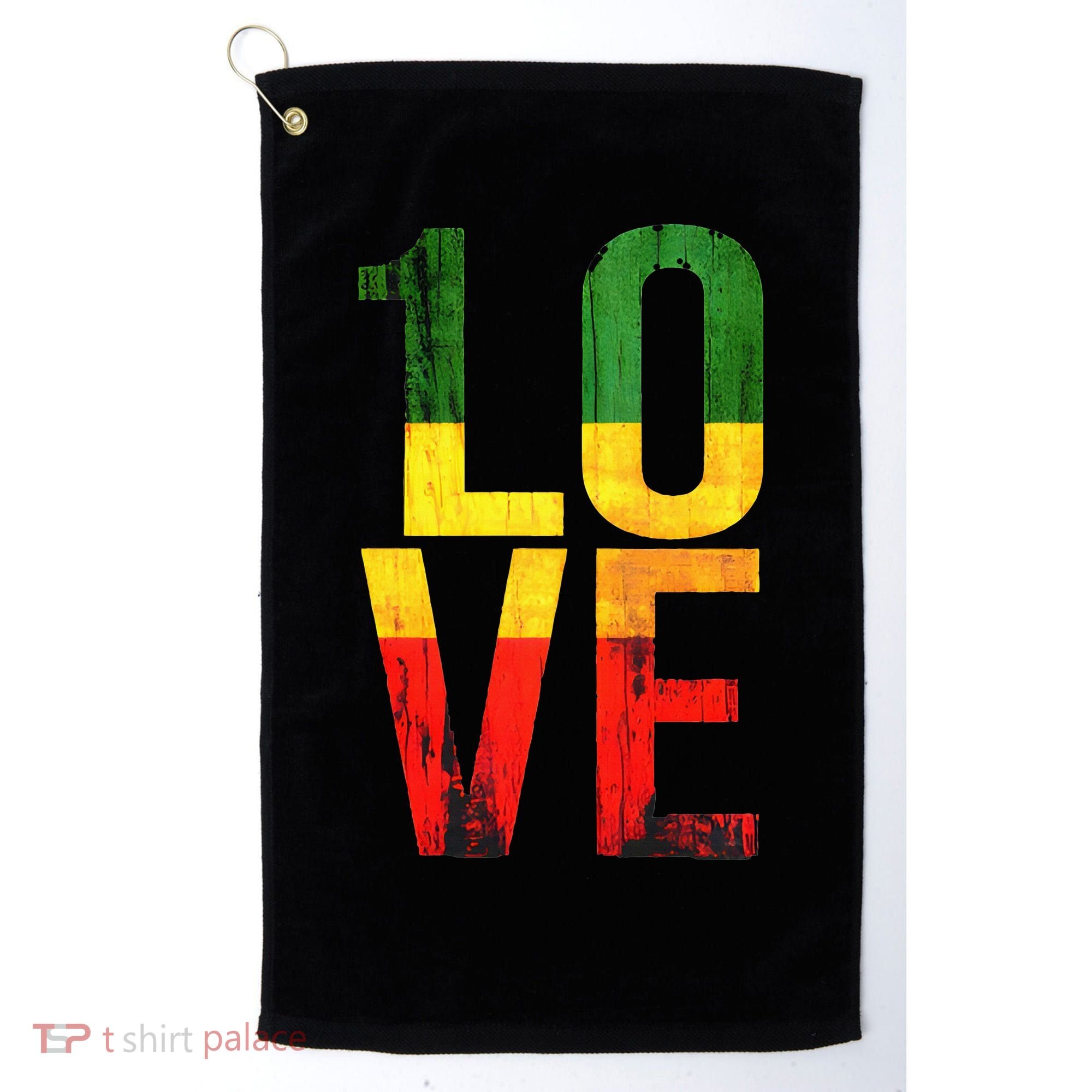 One Love Reggae Love Retro Reggae Casual Golf Towel