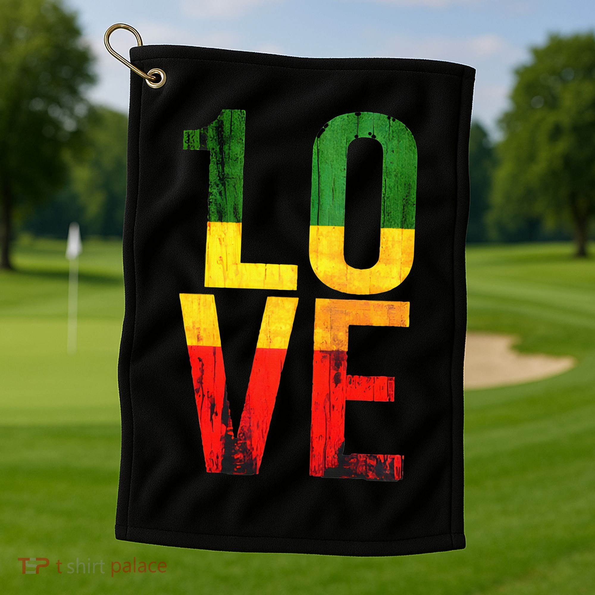 One Love Reggae Love Retro Reggae Casual Golf Towel