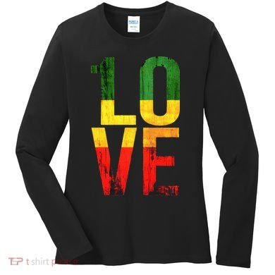 One Love Reggae Love Retro Reggae Casual Women's Long Sleeve Shirt