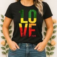 One Love Reggae Love Retro Reggae Casual Women's T-Shirt thumb 2