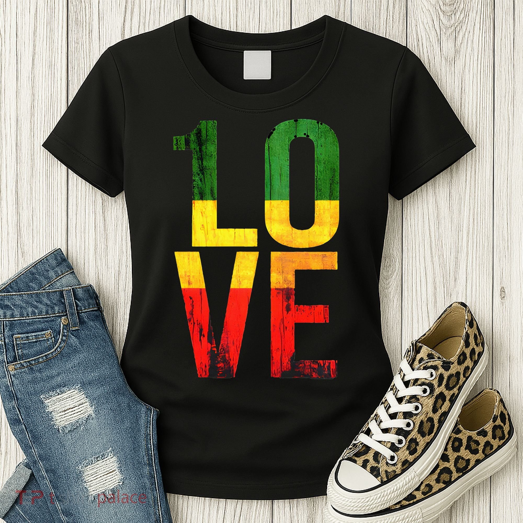 One Love Reggae Love Retro Reggae Casual Women's T-Shirt