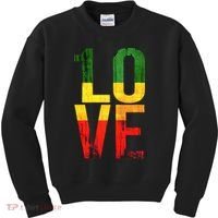 One Love Reggae Love Retro Reggae Casual Kids Sweatshirt thumb 0