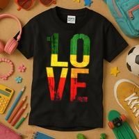 One Love Reggae Love Retro Reggae Casual Kids T-Shirt thumb 3