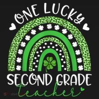 One Lucky Second Grade Teacher St Patricks Day Funny Rainbow Backpack thumb 2