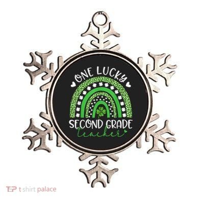One Lucky Second Grade Teacher St Patricks Day Funny Rainbow Ornament