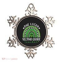 One Lucky Second Grade Teacher St Patricks Day Funny Rainbow Ornament thumb 0