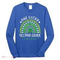 One Lucky Second Grade Teacher St Patricks Day Funny Rainbow Long Sleeve Shirt thumb 0
