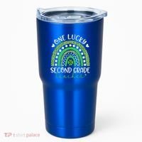 One Lucky Second Grade Teacher St Patricks Day Funny Rainbow Tumbler thumb 0