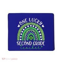 One Lucky Second Grade Teacher St Patricks Day Funny Rainbow Mousepad thumb 0
